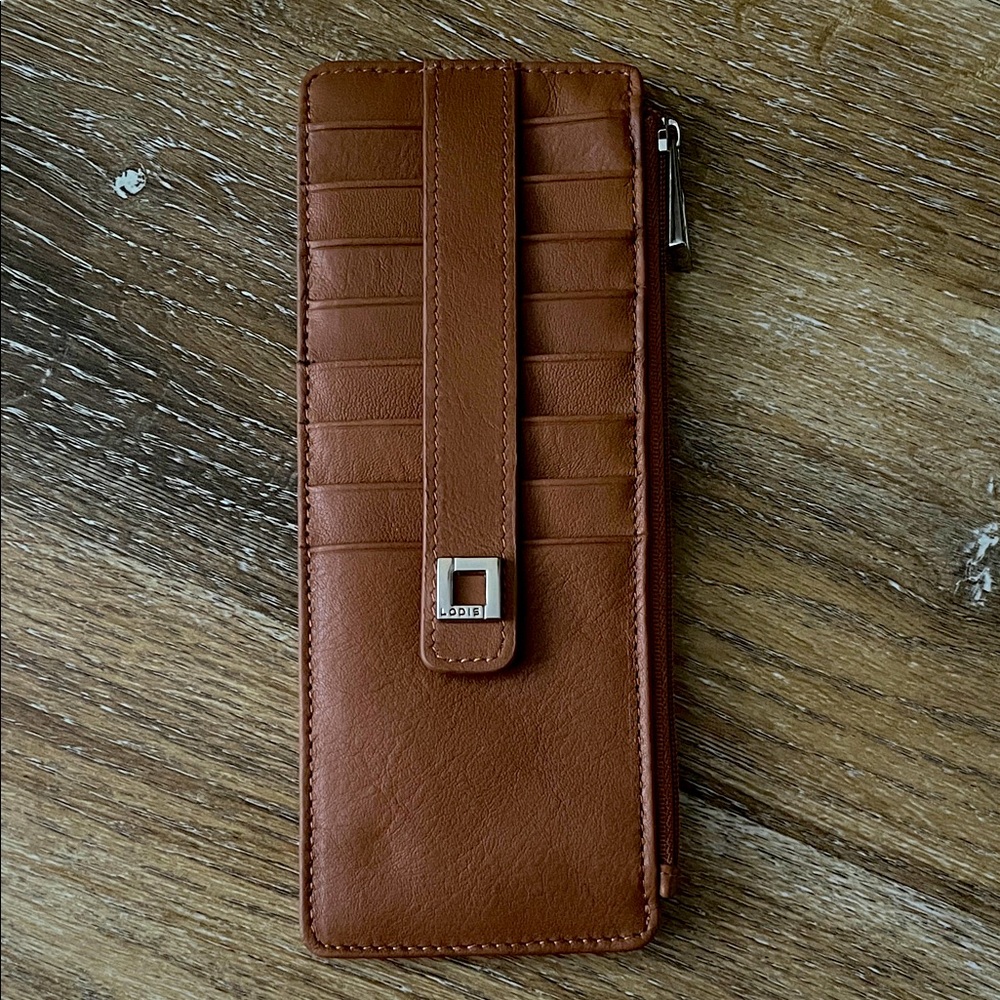 LODIS Audrey Long Stacker Card Case Cardholder in Brown Tan
